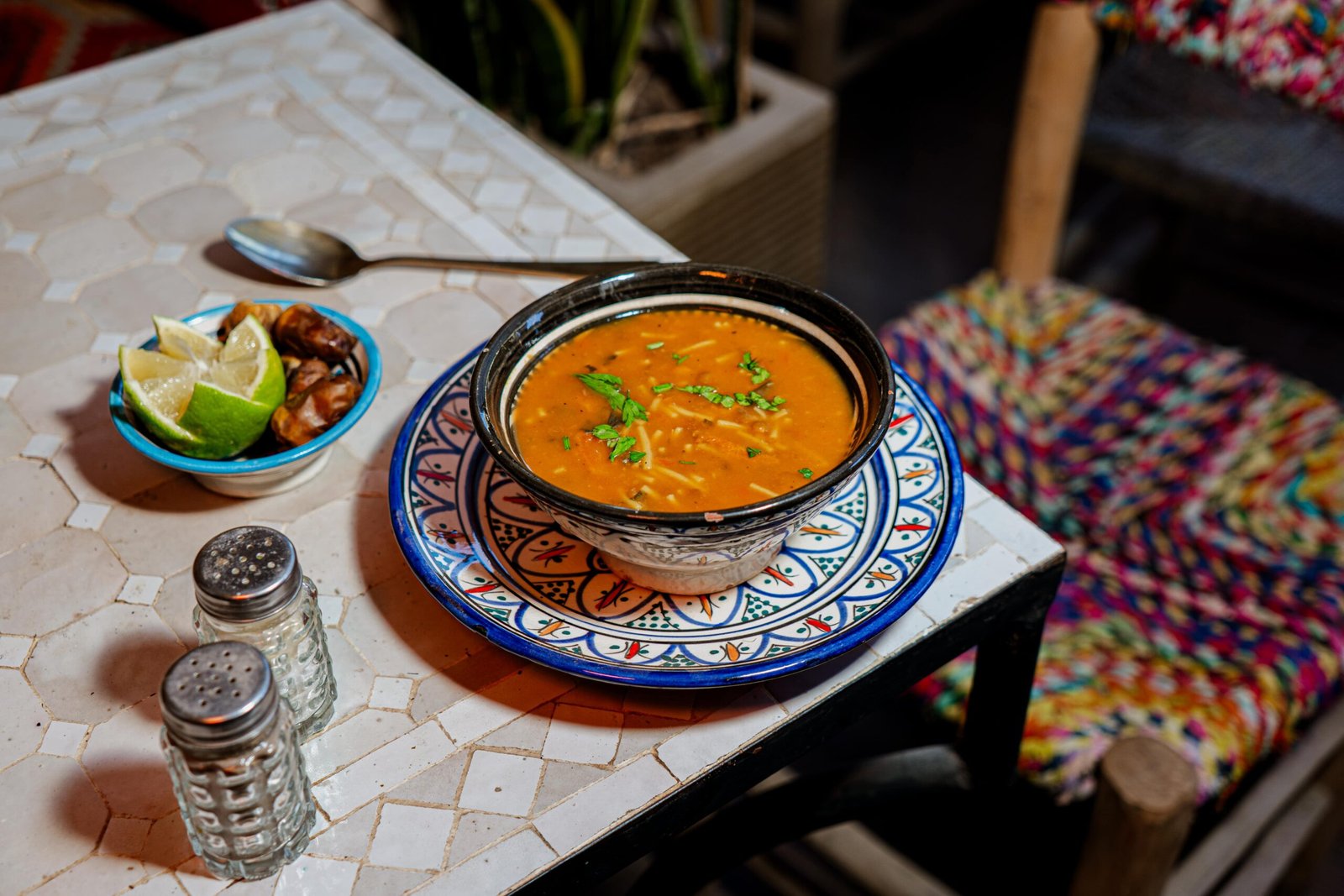 Harira soup in Moroccan restaurant Tamraght